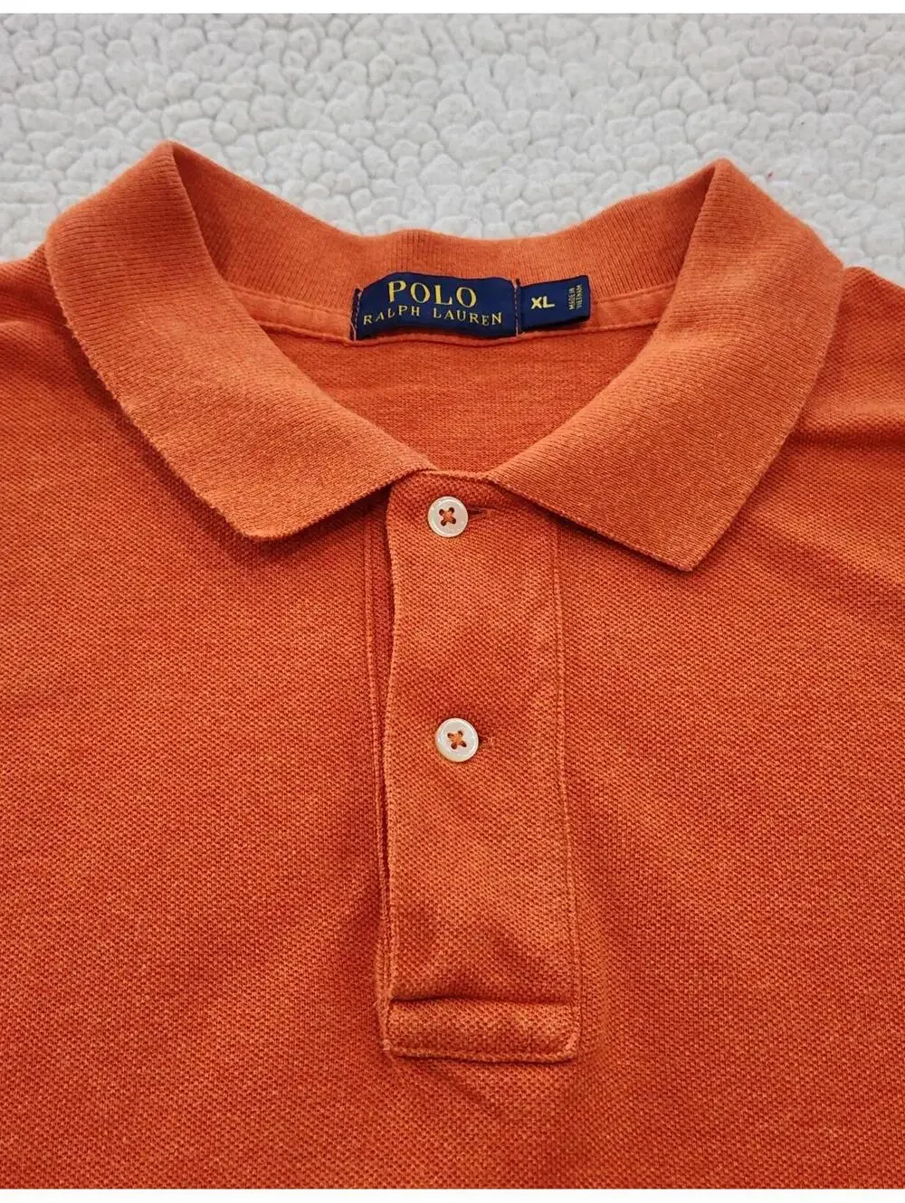 Polo Ralph Lauren Shirt Mens XL Orange Short Sleeve Green Pony Golf Polo Y2K